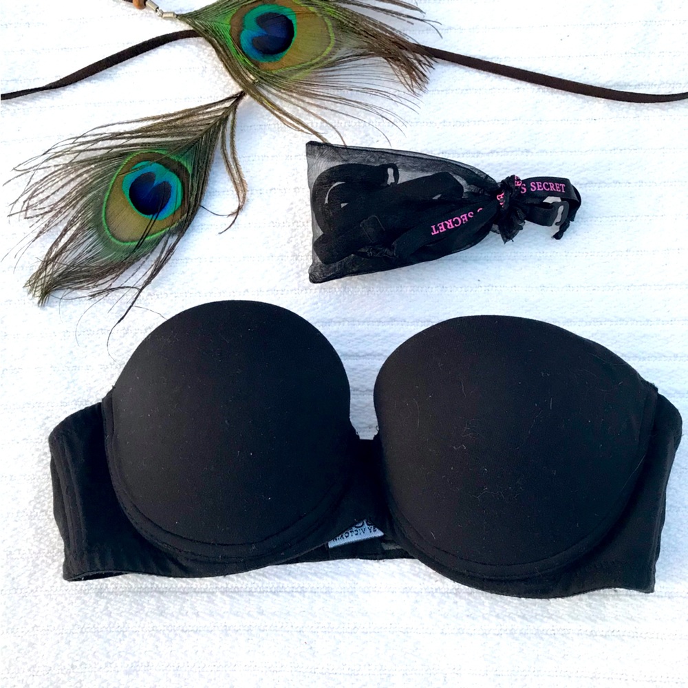 Victoria's Secret Body by Victoria Black strapless bra 34A NWOT